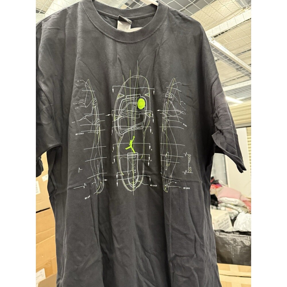 Early 2000s Nike Jordan XIV Black Technical tShirt Mens Vintage NWT XL RARE